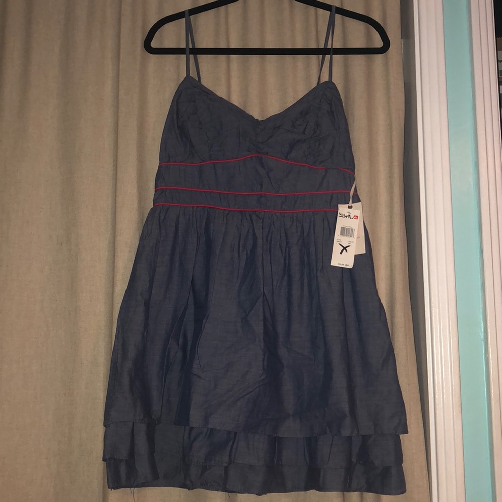 NWT, quiksilver dress, large, blue with layers